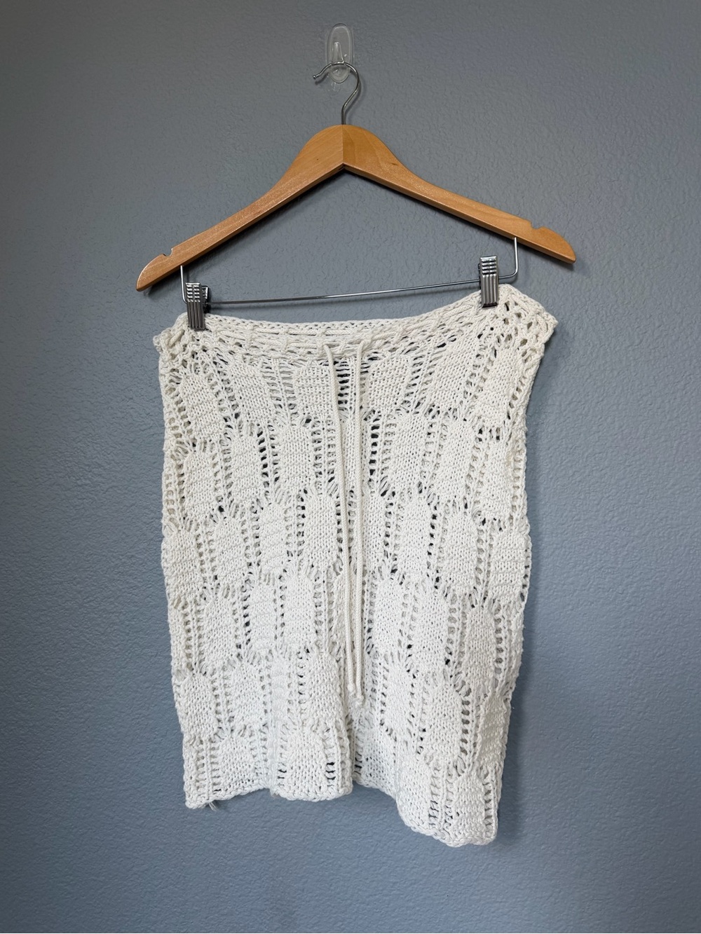 Missguided + Cream Crochet Mini Skirt with Drawstring